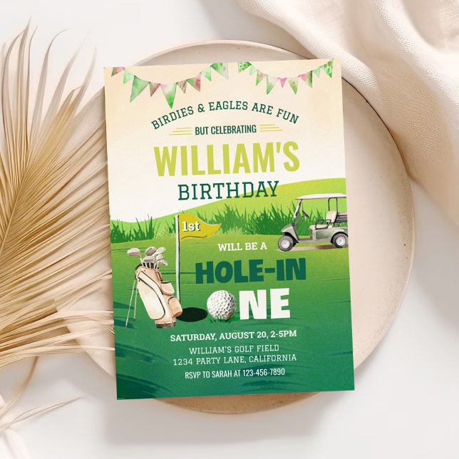 Hole in One Golf Par-tee 1st Birthday Invitation (Creator Uploaded)