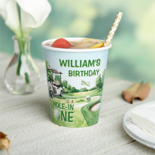 Hole in One Golf Par-tee 1st Birthday Paper Cups