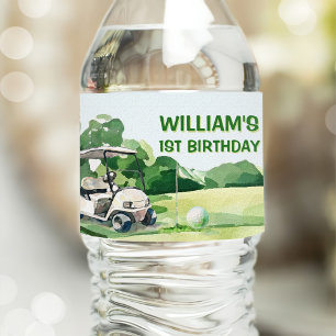 Hole in One Golf Par-tee 1st Birthday Water Bottle Label