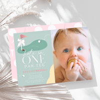 Hole in One Golf Par-Tee Girl Photo 1st Birthday