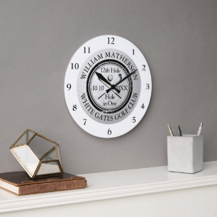 Hole in One Golf Personalised Large Clock
