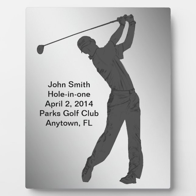 Hole-in-one Golf Swinger Customisable Plaque (Front)