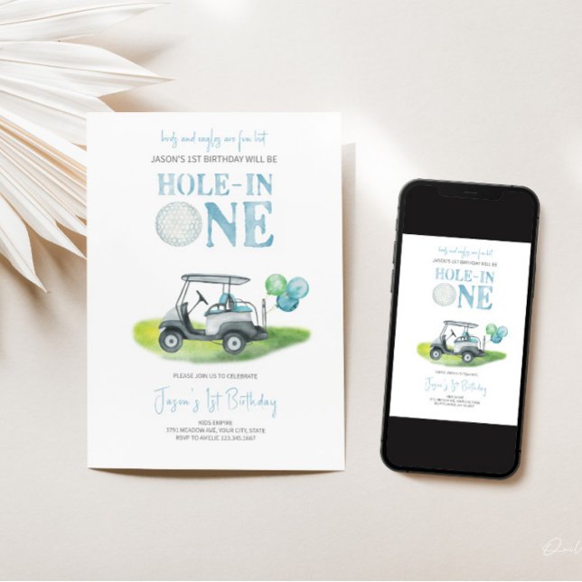 Hole-In-One Mini Golf Boy Birthday Invitation  (Creator Uploaded)