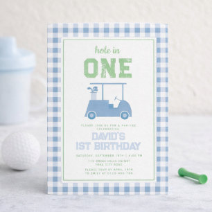 Hole in One Par Tee Boy 1st Birthday Invitation
