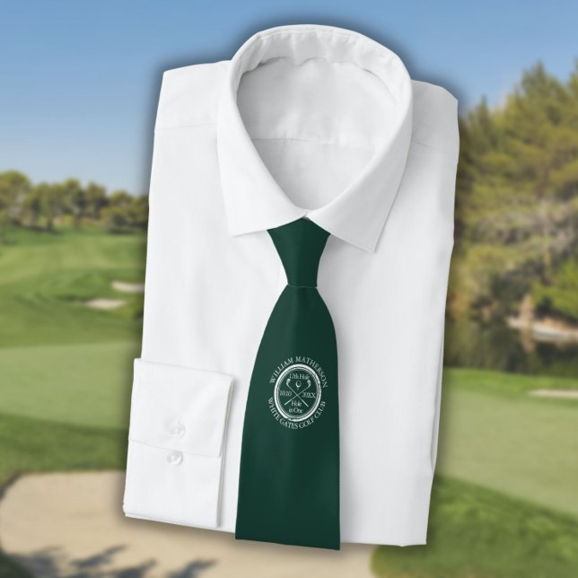 Hole in One Personalized Emerald Green Golf Tie (Hole in One Personalized Emerald Green Golf Neck Tie)