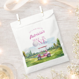 Hole In One Pink Golf 1st Birthday Favour Bags