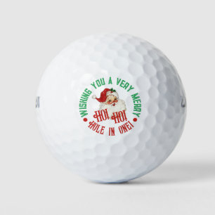 Hole in One Vintage Retro Santa Christmas Golf Balls