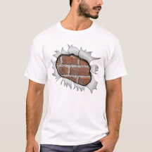 Hole in T Shirt Brick Wall - Funny 3D effect