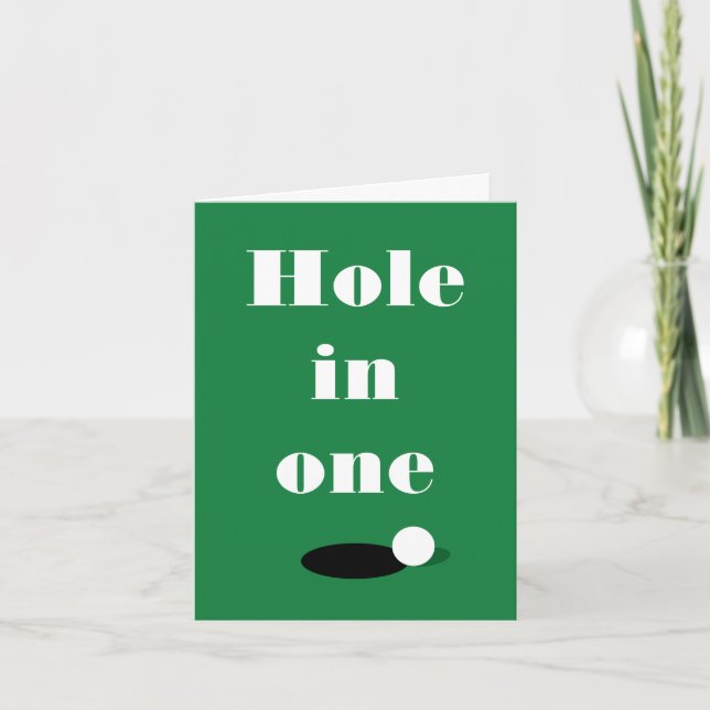 Hole on one golf course small greeting card (Front)