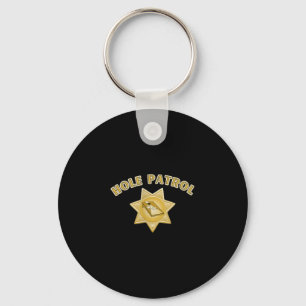 Hole Patrol Cornhole Funny Sheriff Star For A Corn Key Ring