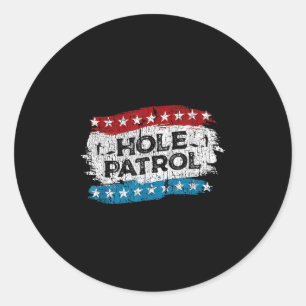 Hole Patrol USA Vintage Cornhole Graphic Classic Round Sticker