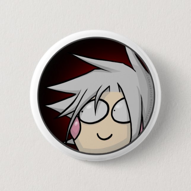 hole-puppet-button 6 cm round badge (Front)