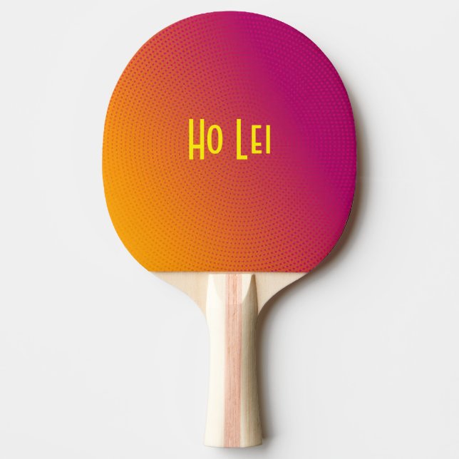 HoLei Raspberry & Orange Ping Pong Paddle (Front)