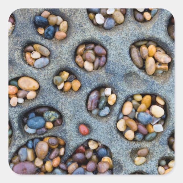 Holes filled with pebbles, CA Square Sticker (Front)