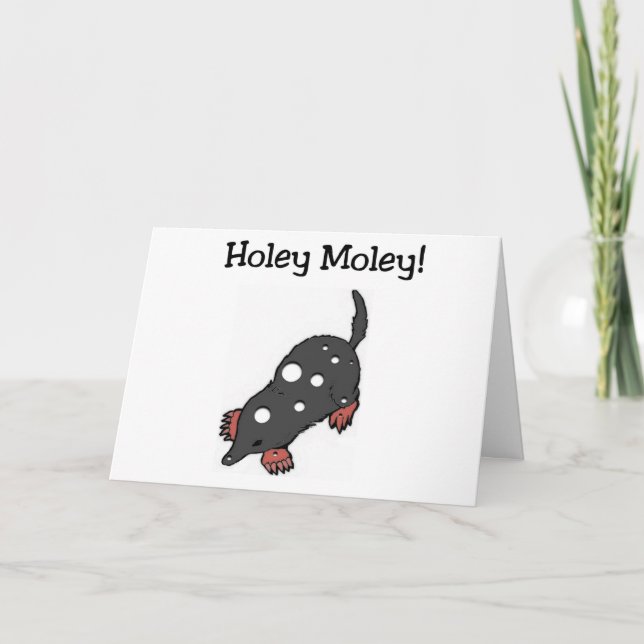Holey Moley Funny Birthday Card (Large Print) (Front)