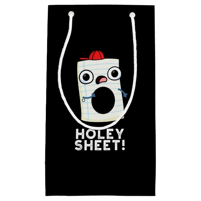 Holey Sheet Funny Paper Pun Dark BG Small Gift Bag (Front)