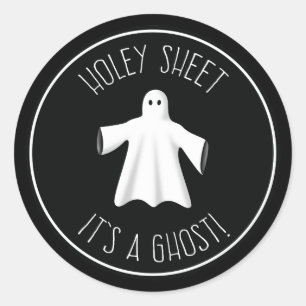 Holey Sheet It's A Ghost - Funny Halloween Classic Round Sticker