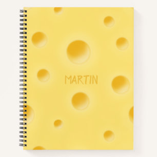 Holey Swiss Cheese Personalised Yellow Cheesy Notebook