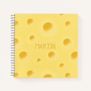 Holey Swiss Cheese Personalized Yellow Cheesy Notebook
