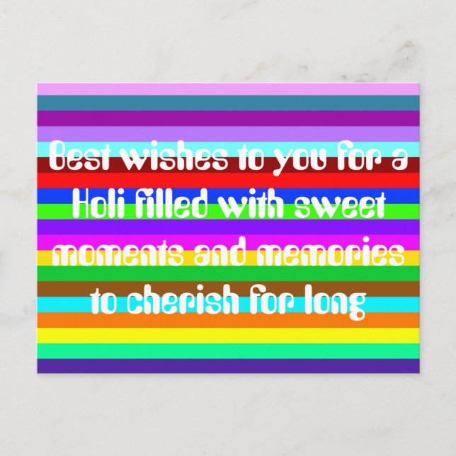HOLI coloured Stripes pattern + your ideas Postcard (Front)