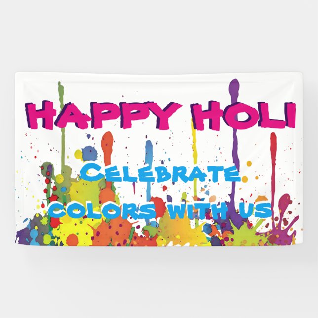 HOLI Festival of Colours - splashes II + your Banner (Horizontal)