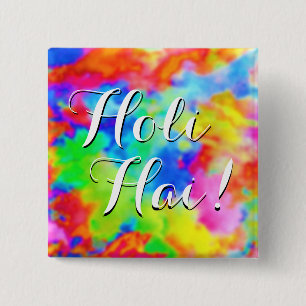 HOLI Festival of Colours + your ideas 15 Cm Square Badge
