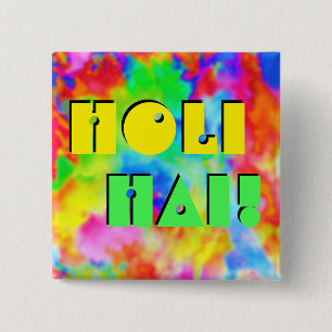 HOLI Festival of Colours + your ideas 15 Cm Square Badge