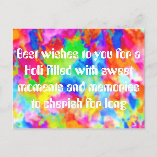 HOLI Festival of Colours + your ideas Postcard (Front)