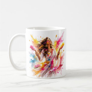 Holi Festival Woman Coffee Mug