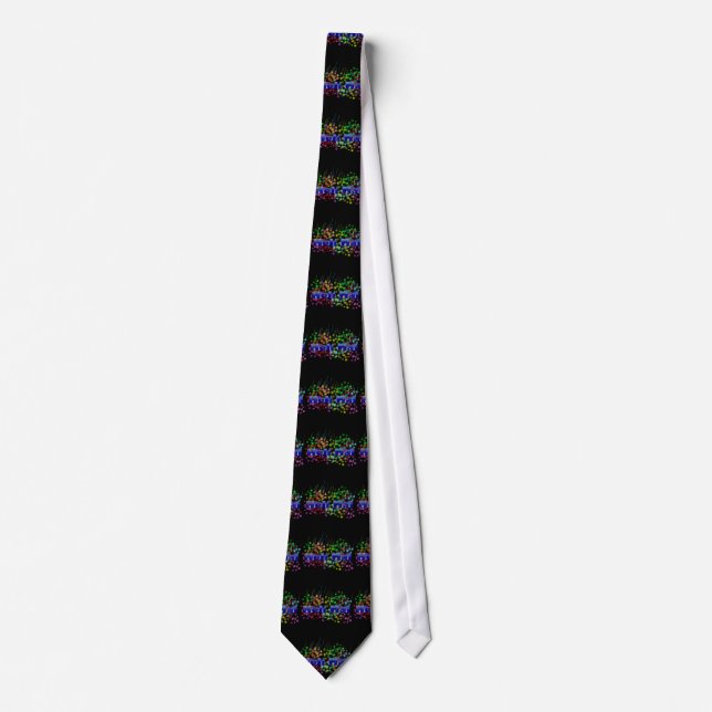 Holi Hai with Colourful Dots and Streaks Tie (Front)