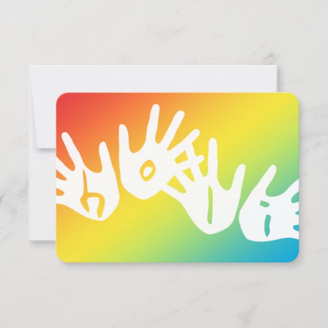 holi hands of colour invitation (Front)