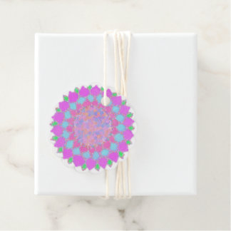 Holi paint splash floral rangoli favour tags
