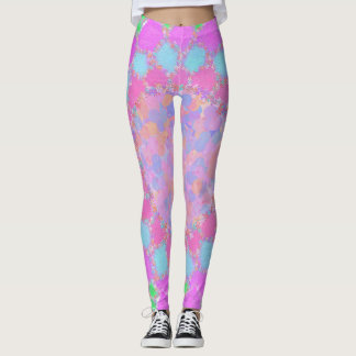 Holi paint splash floral rangoli leggings