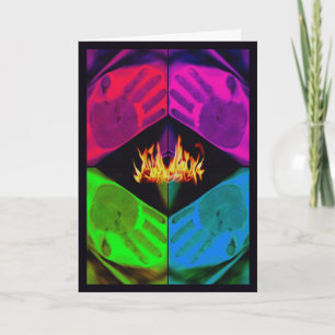 Holi Spring Festival of Colours Hands and Fire Card