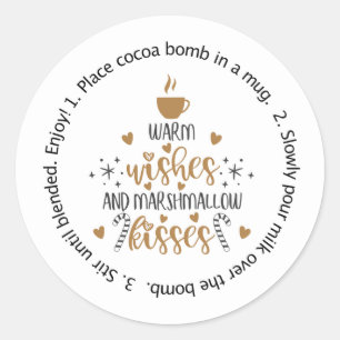 Holidacocoa bomb sticker, hot chocolate bomb label