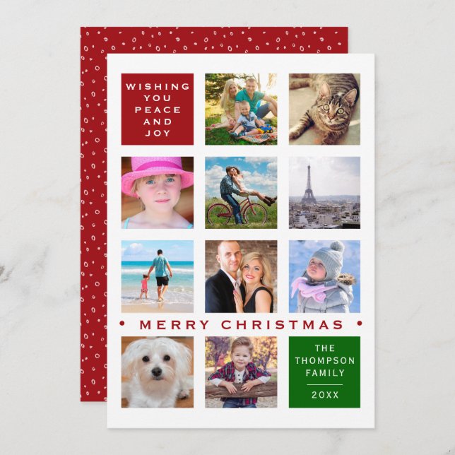 Holiday 12 Photo Custom Collage (Front/Back)