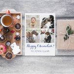 Holiday 4 Photos Happy Chanukah Family White<br><div class="desc">Quick and easy holiday postcard to send family and friends during the holiday season.</div>