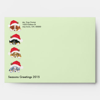 Holiday 5X7 Envelope w/4 Aussie Puppies