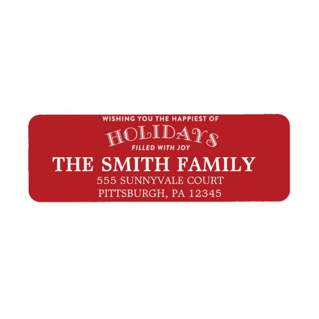 Holiday Address Label (Front)