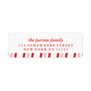 Holiday Address Label Candy Cane 4
