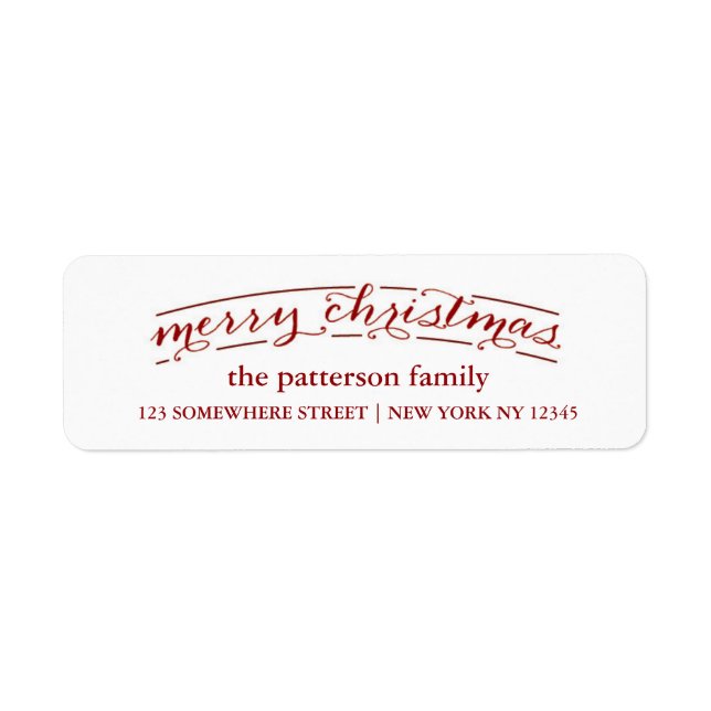 Holiday Address Label Merry Christmas (Front)