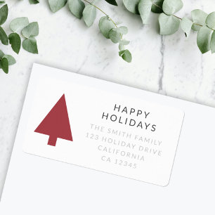Holiday Address Label   Minimalist Christmas Tree