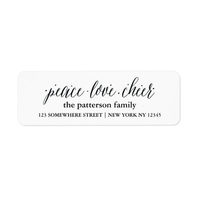 Holiday Address Label Peace Love Joy 1 (Front)