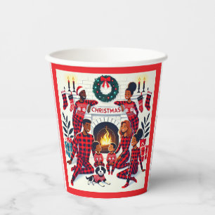  Holiday African American Family Matching Pyjamas  Paper Cups