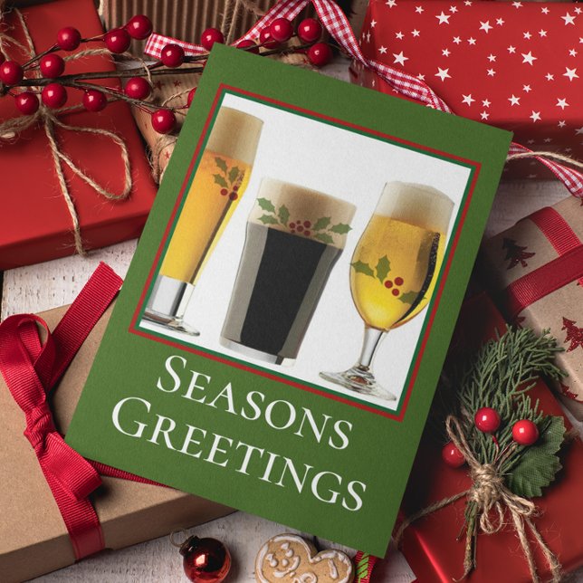 Holiday Ale Glasses Custom Christmas Card (Creator Uploaded)