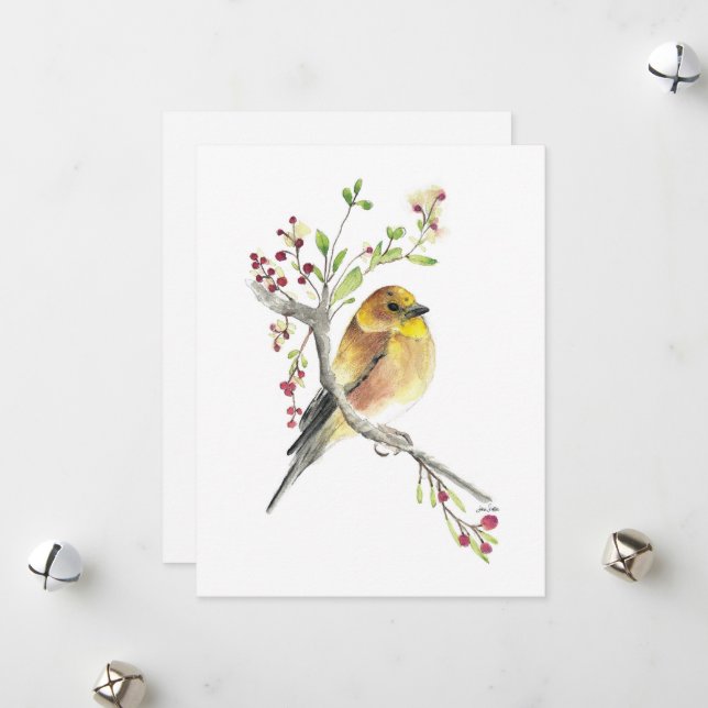 Holiday American Goldfinch Bird (Front/Back In Situ)
