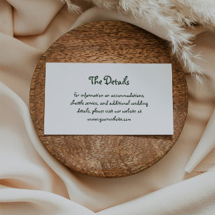 Holiday Amour   French Handwritten Wedding Details Enclosure Card
