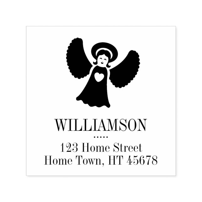 Holiday Angel Square Return Address Self-inking Stamp (Design)