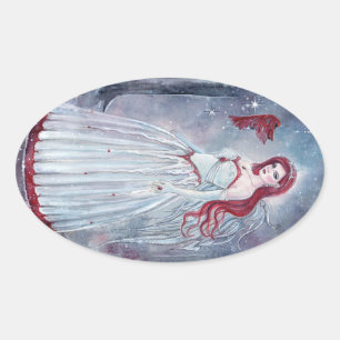 Holiday angel with cardinal stickers by Renee