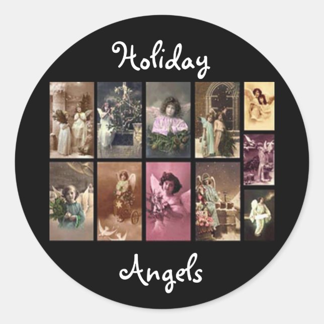 Holiday Angels Sticker Customisable (Front)